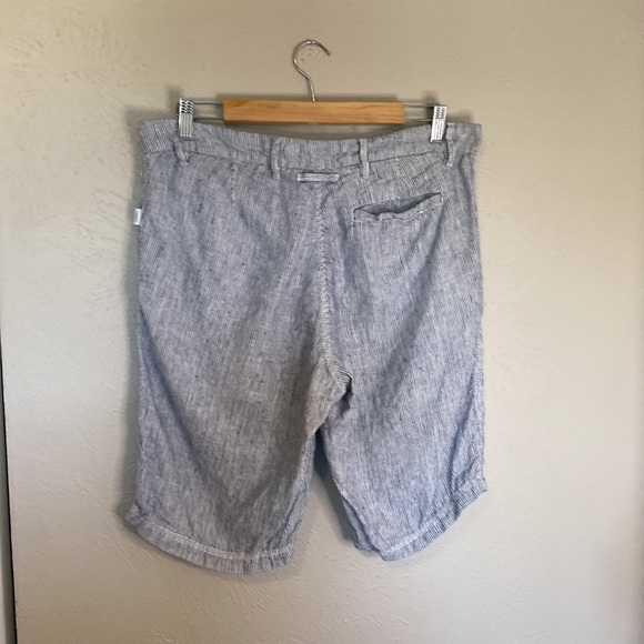 Onia Linen Striped Bermuda Shorts - Picture 2 of 7